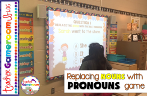 Replacing Nouns with Pronouns Powerpoint Game