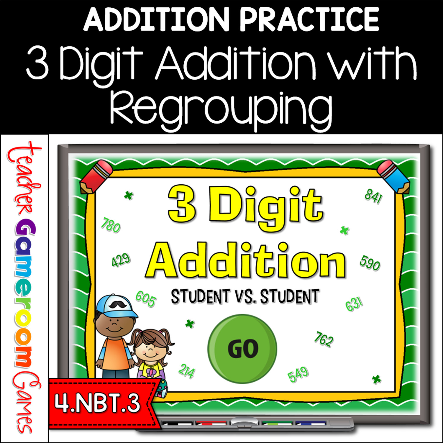 3 Digit Addition With Regrouping Student Vs Student Game Cover