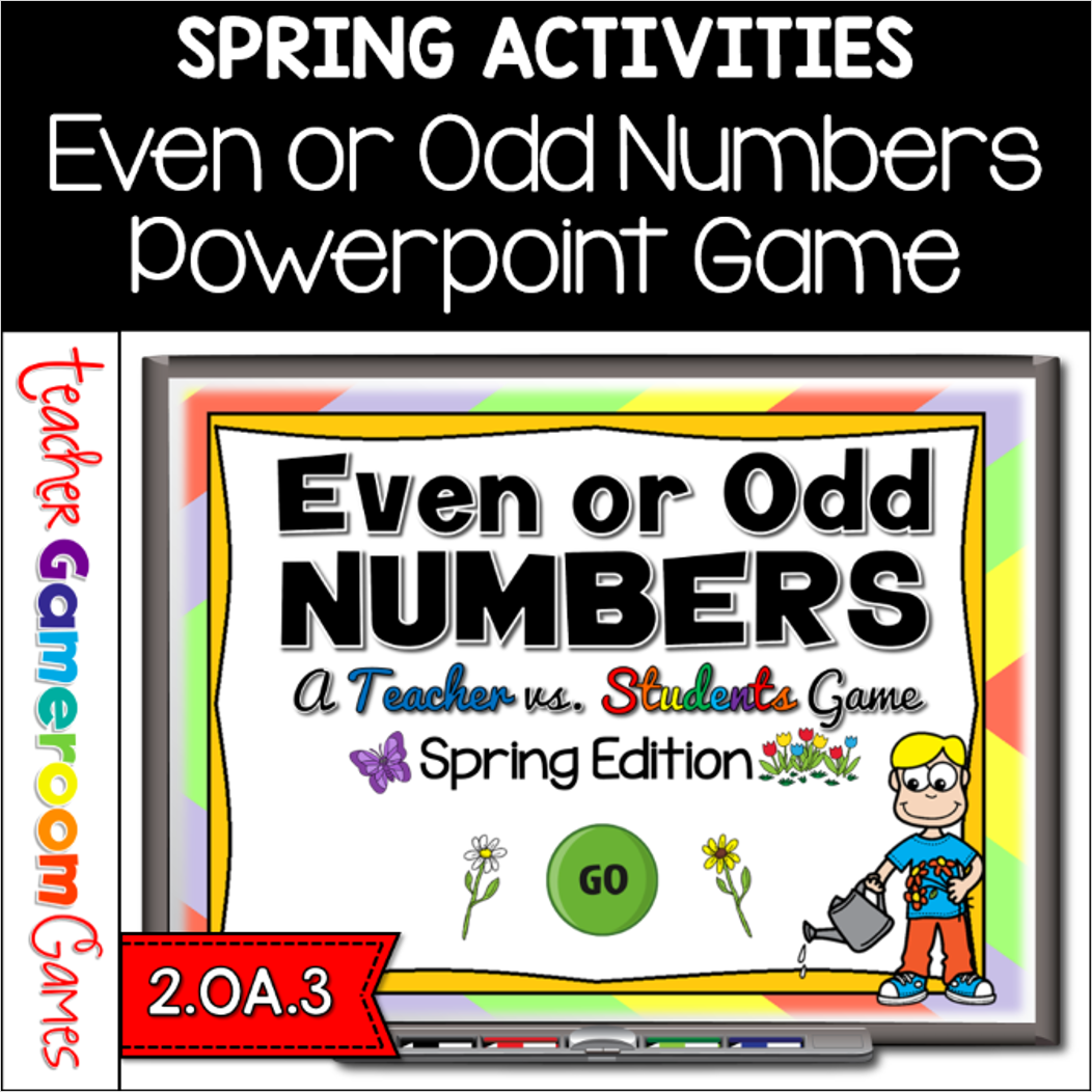 Even Or Odd Numbers Spring Teacher Vs Student Powerpoint Game Cover