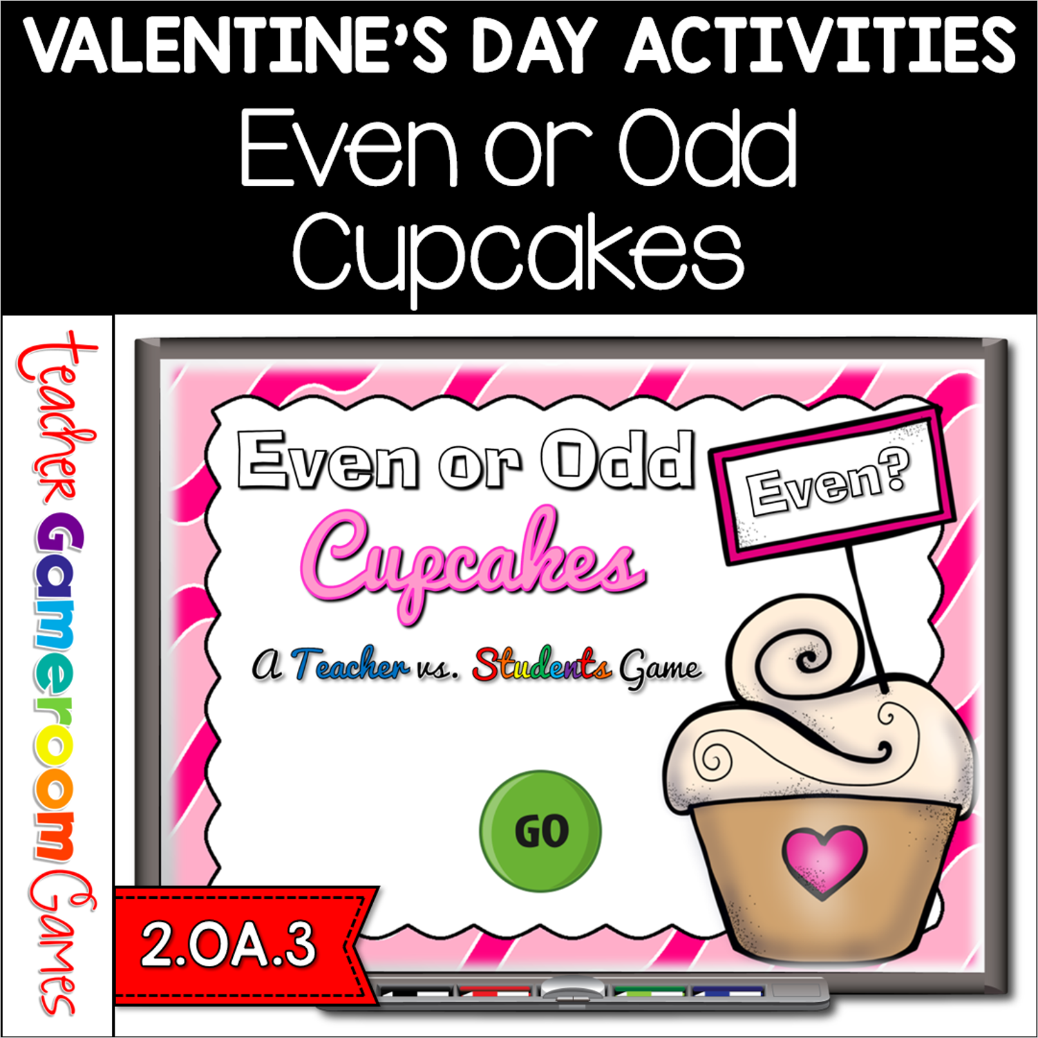 Even Or Odd Numbers Valentines Day Teacher Vs Student Powerpoint Game Cover
