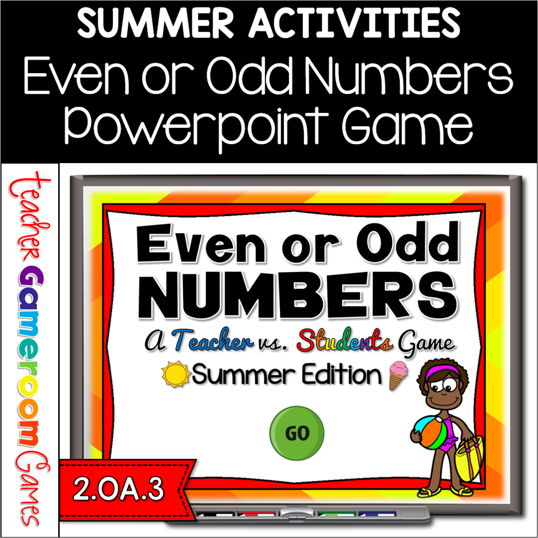 Even Or Odd Summer Teacher Vs Student Powerpoint Game Cover