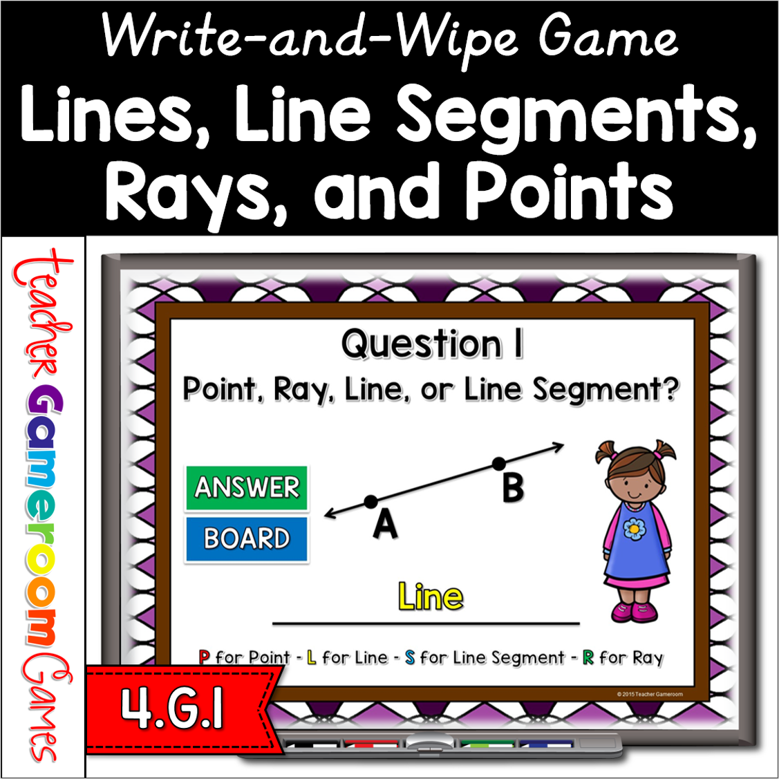 Lines Segments Rays And Points Write And Wipe Powerpoint Game Cover