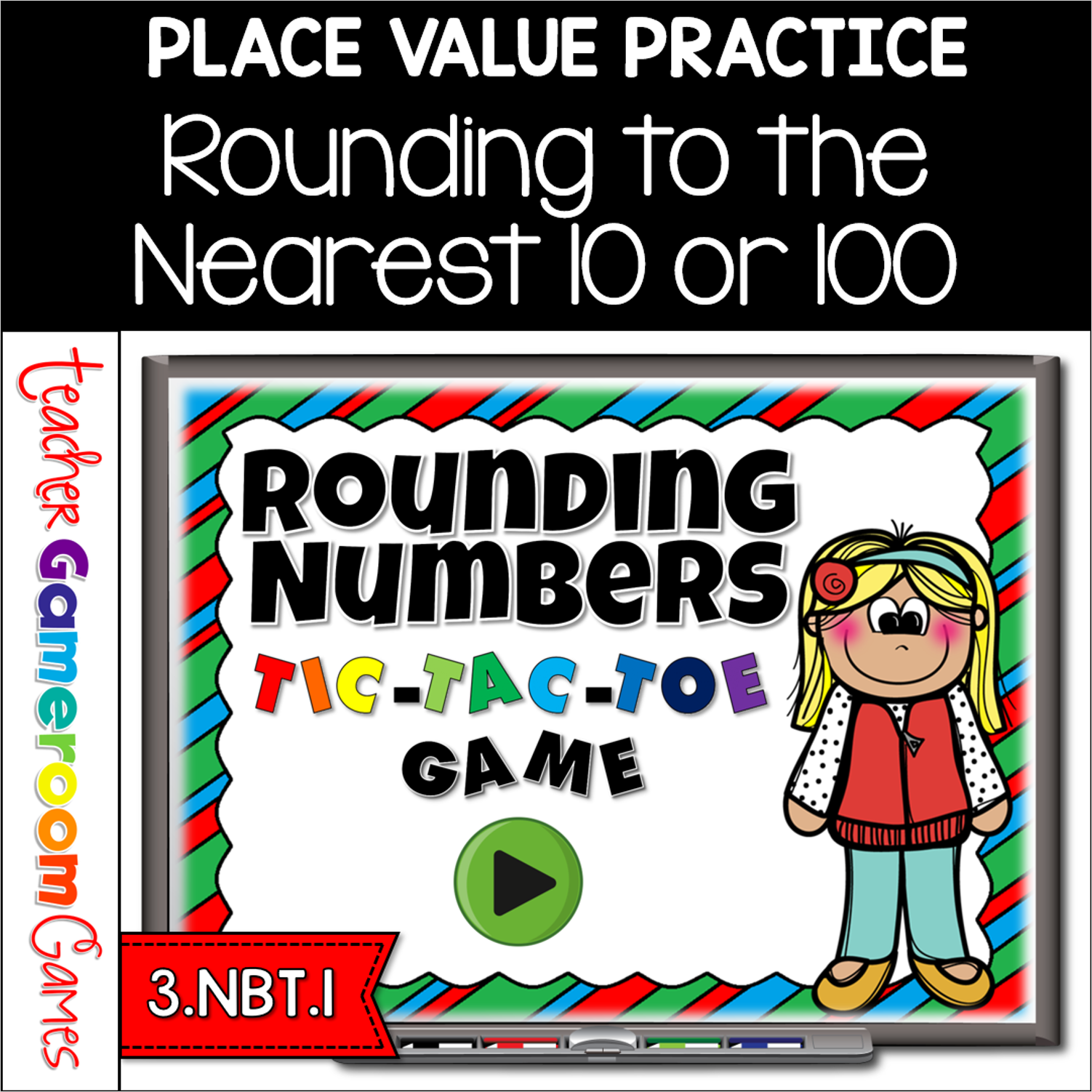 Rounding Numbers Tic Tac Toe Powerpoint Game Cover