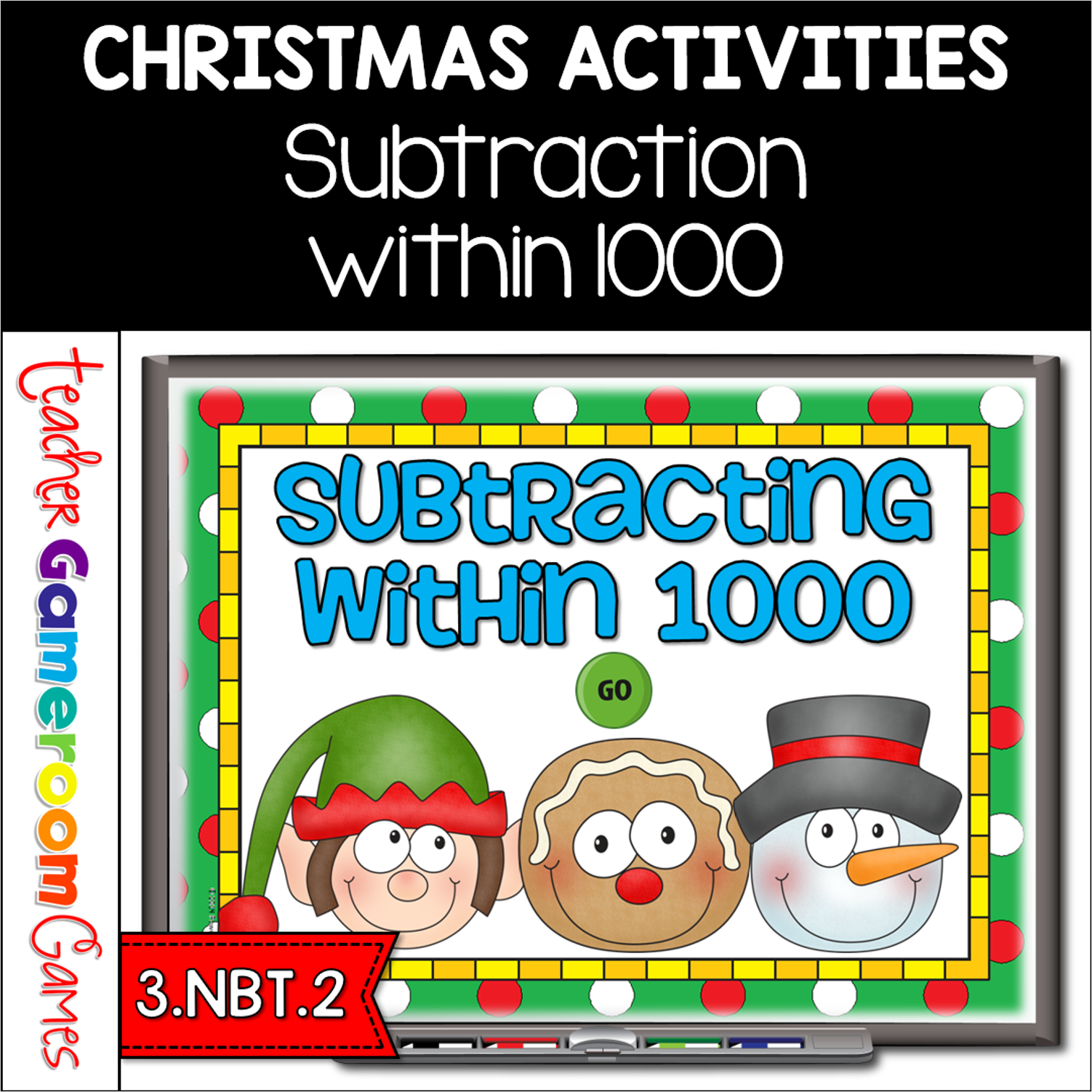 Subtraction Within 1000 Christmas Student Vs Student Powerpoint Game Cover