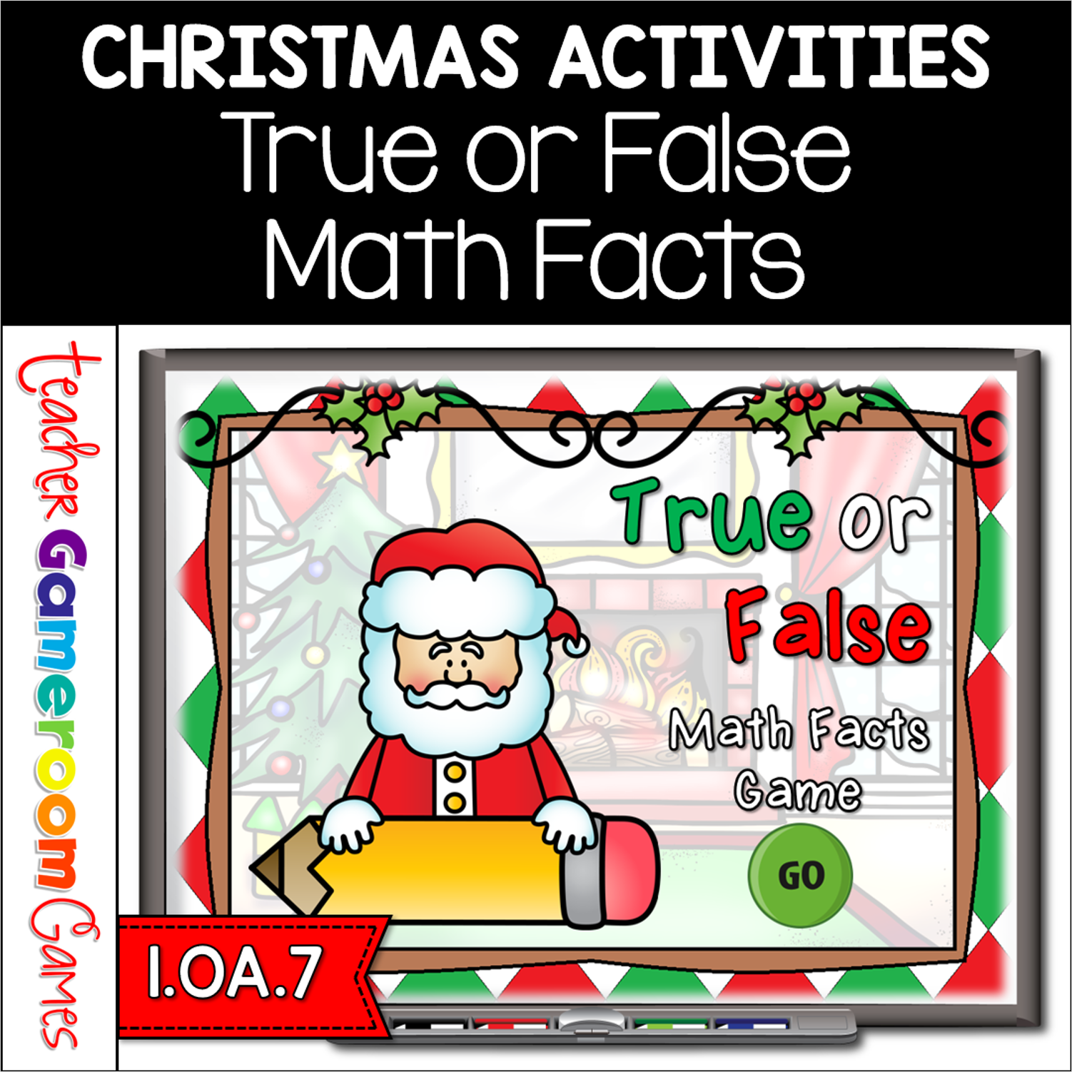 True Or False Christmas Math Facts Teacher Vs Student Powerpoint Game Cover