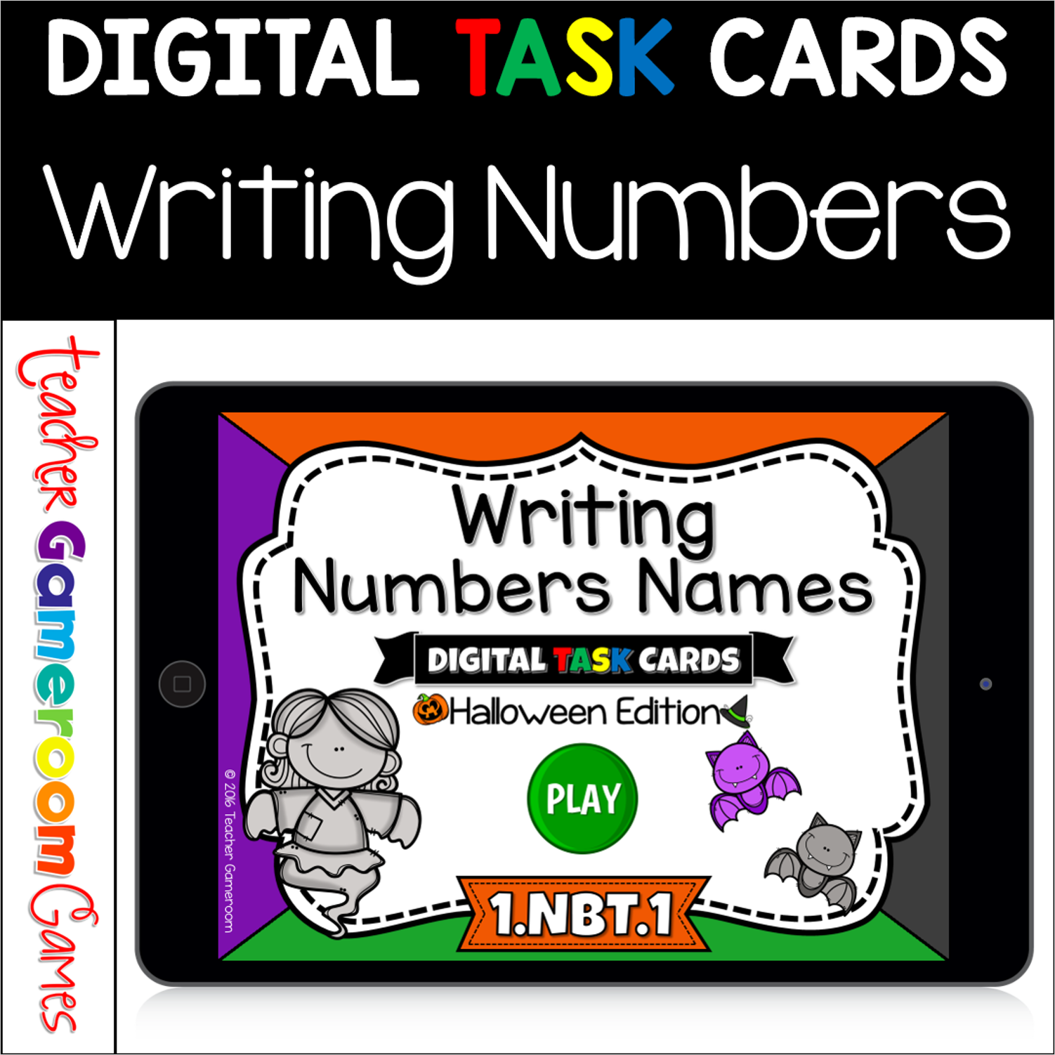 Writing Numbers In Standard Form Halloween Digital Task Cards Cover