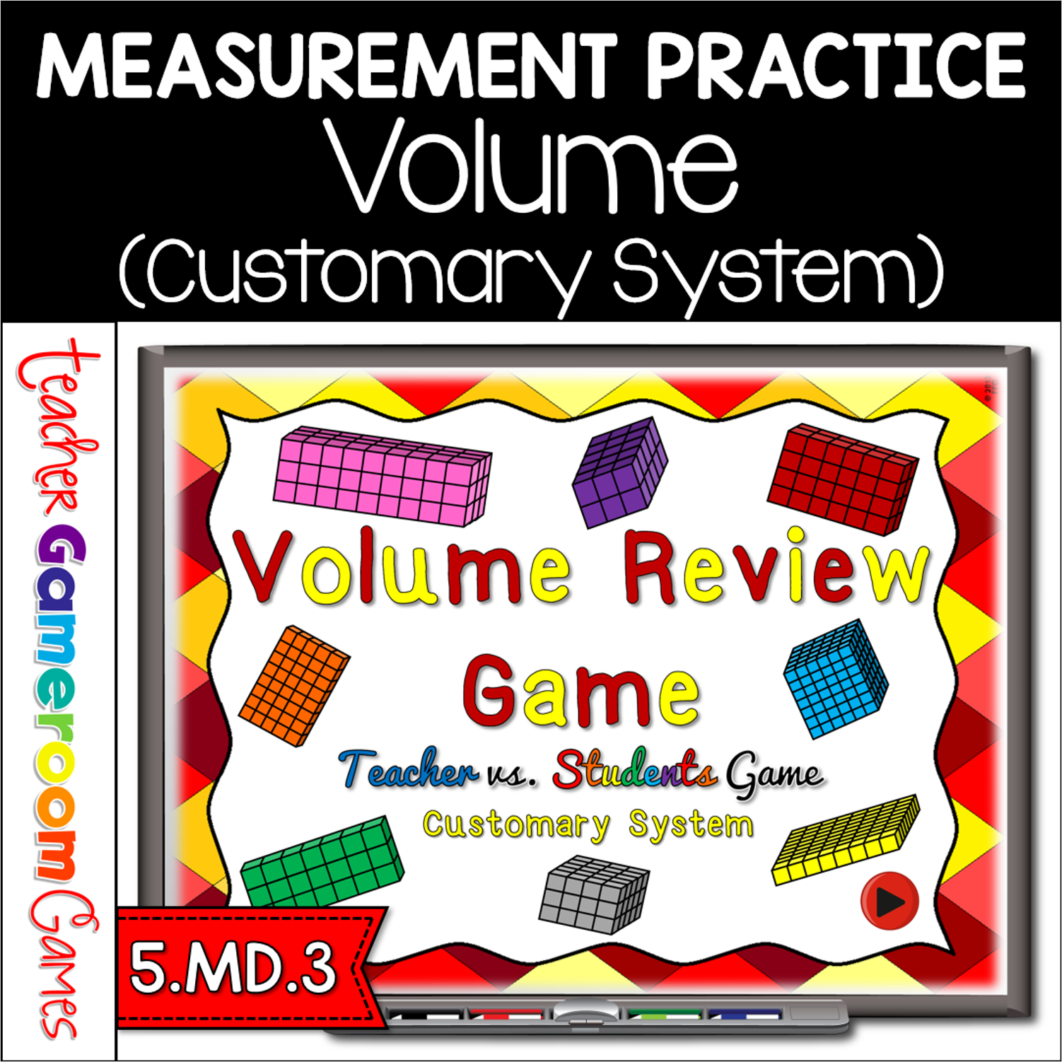 Volume Of Rectangular Prisms Teacher Vs Student Powerpoint Game Cover