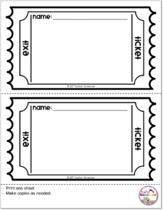 Blank Exit Ticket