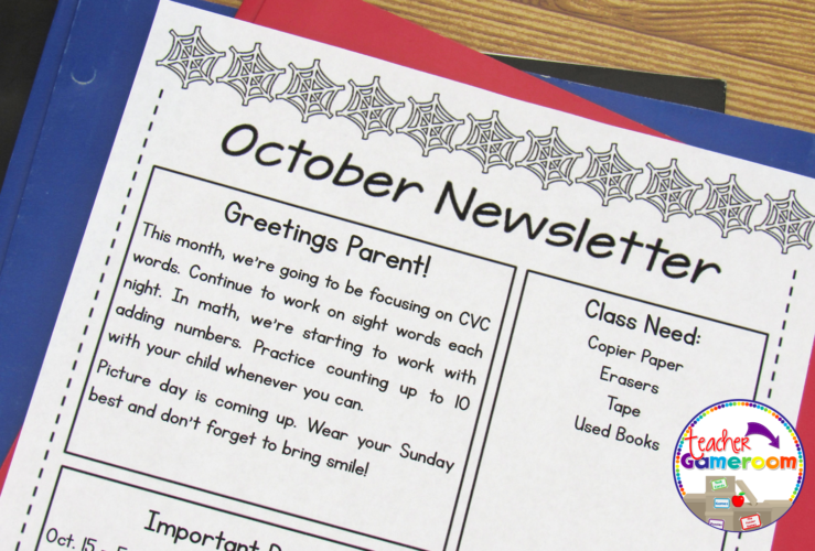 Classroom Newsletter by Teacher Gameroom 2