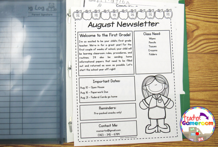Classroom Newsletter by Teacher Gameroom 3