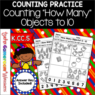 Counting Objects Monthly Freebie - Teacher Gameroom