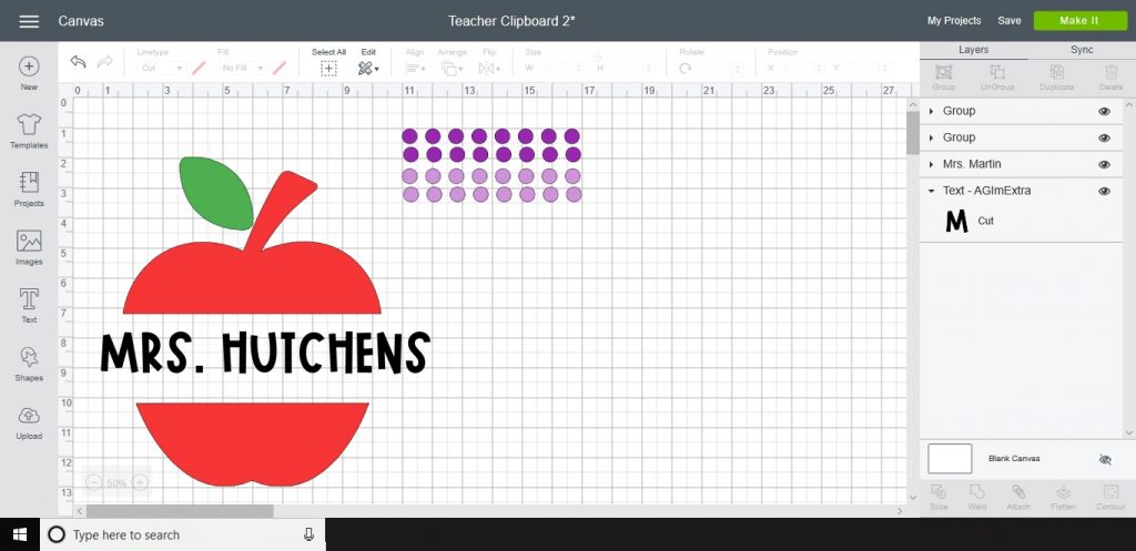 DIY Teacher Clipboards - Cricut Design Space Design 2