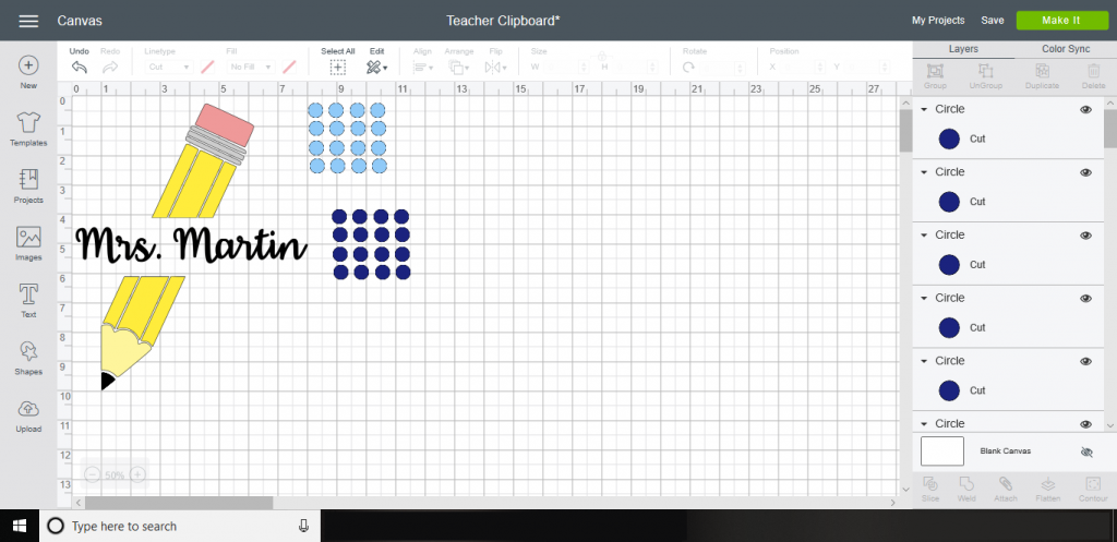 DIY Teacher Clipboards - Cricut Design Space Design 1