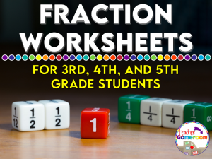 Easy Fraction Worksheets for 3rd, 4th, and 5th Grade Students