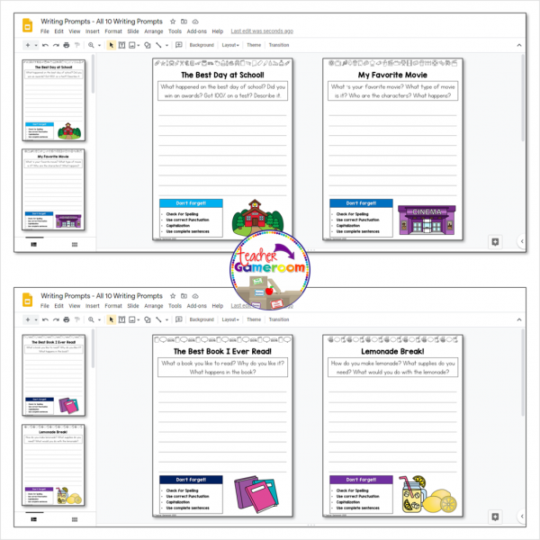 10 Digital Writing Prompts Google Activity - Image 3