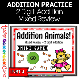 2 Digit and 1 Digit Addition Review Digital Mini Game