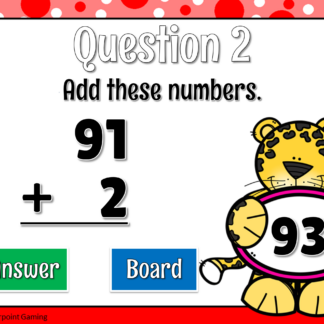 2 Digit and 1 Digit with No Regrouping Addition Digital Mini Game