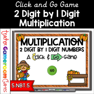 2 Digit by 1 Digit Multiplication Click and Go Powerpoint Game