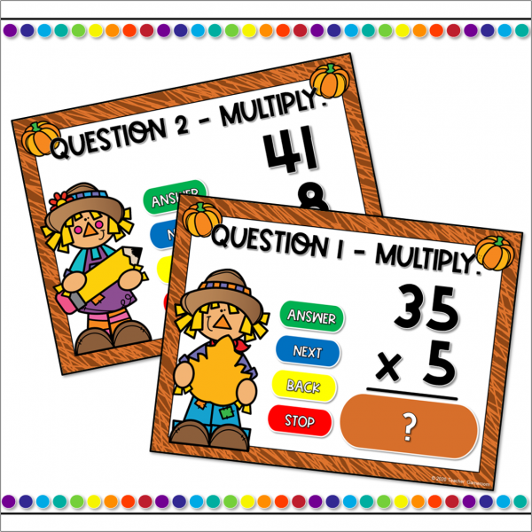 2 Digit by 1 Digit Multiplication Click and Go Powerpoint Game - Image 3