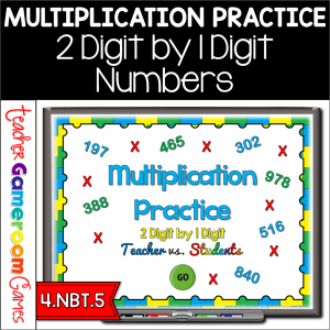 2 Digit by 1 Digit Multiplication Teacher vs Student Powerpoint Game