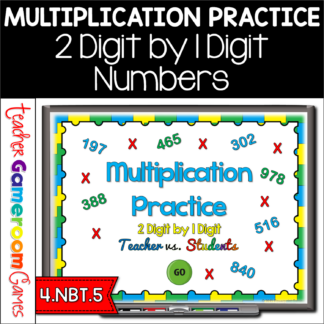 2 Digit by 1 Digit Multiplication Teacher vs Student Powerpoint Game