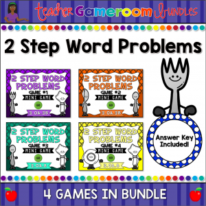 2 Step Word Problems Mini Powerpoint Game Bundle