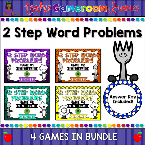 2 Step Word Problems Mini Powerpoint Game Bundle