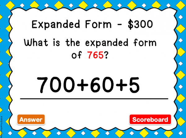 2nd Grade Numbers and Patterns Review Game Thumbnail - Image 4