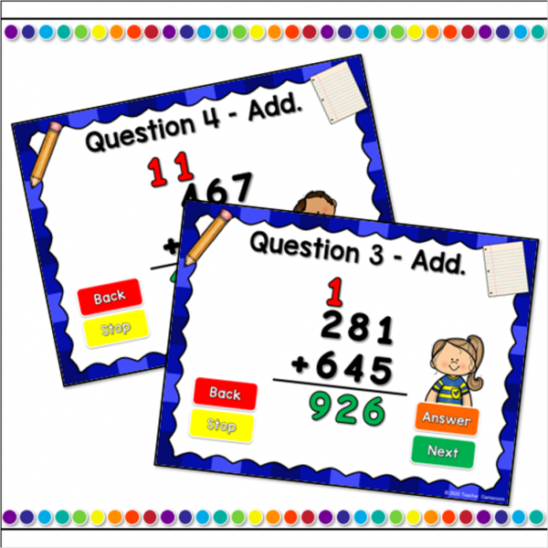 3 Digit Addition with Regrouping Click and Go Game Thumbnail 3 - Image 4