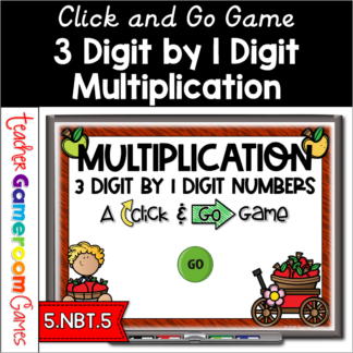 3 Digit by 1 Digit Multiplication Click and Go Powerpoint Game