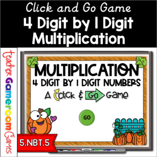 4 Digit by 1 Digit Multiplication Powerpoint Game