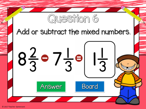 Add and Subtract Mixed Numbers Mini Game - Image 4