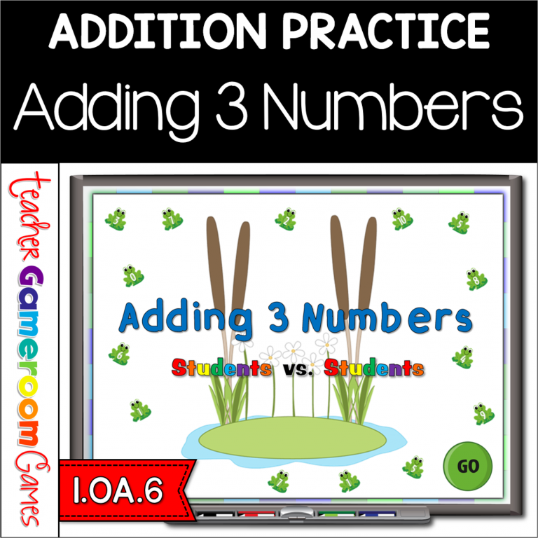Adding 3 Numbers Practice Student vs Student Powerpoint Game - Teacher ...