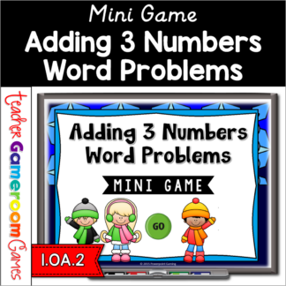 Adding 3 Numbers Word Problems Mini Game