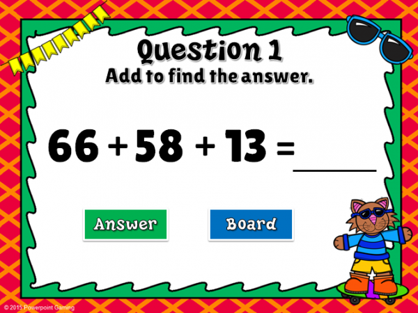 Adding 3 Numbers Write and Wipe Powerpoint Game - Image 3