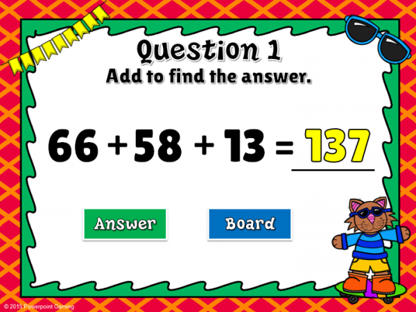 Adding 3 Numbers Write and Wipe Powerpoint Game - Image 4