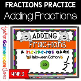 Adding Fractions Halloween Tic-Tac-Toe Powerpoint Game Cover
