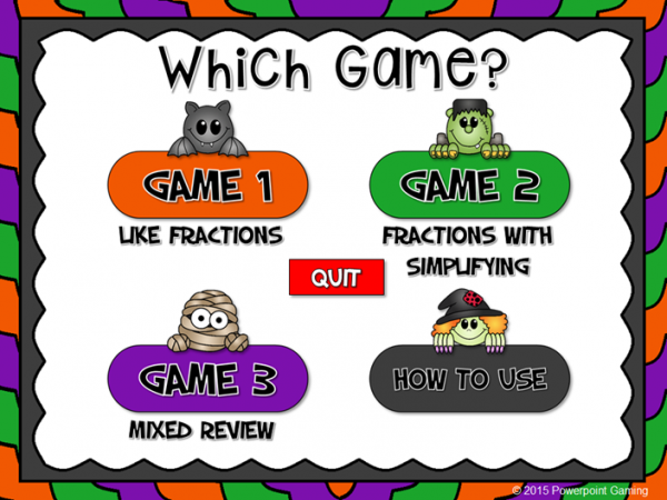 Adding Fractions Halloween Tic-Tac-Toe Powerpoint Game Cover - Image 4