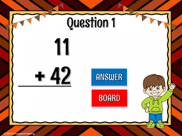 Adding Within 100 Fall Teacher v s Student Powerpoint Game - Image 2