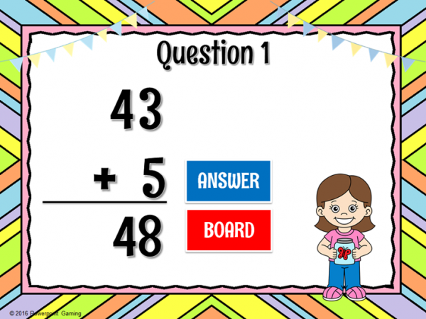 Adding Within 100 Spring Teacher vs Student Powerpoint Game - Image 2