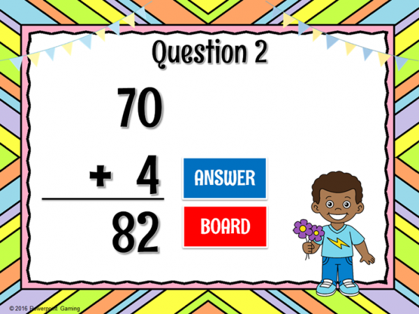 Adding Within 100 Spring Teacher vs Student Powerpoint Game - Image 3
