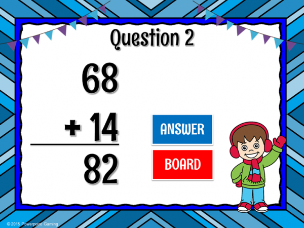 Adding Within 100 Winter Teacher vs Student Powerpoint Game - Image 3