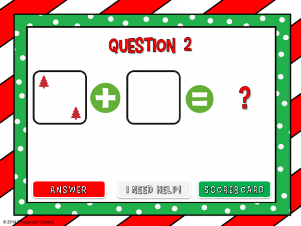 Adding Within 5 Christmas Teacher vs Student Powerpoint Game - Image 4