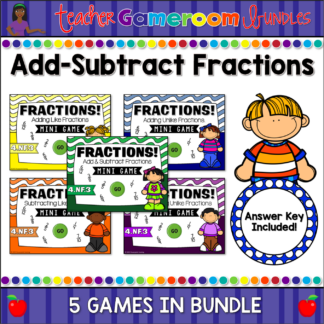 Adding and Subtracting Fractions Mini Game Set