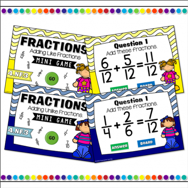 Adding and Subtracting Fractions Mini Game Set - Image 2