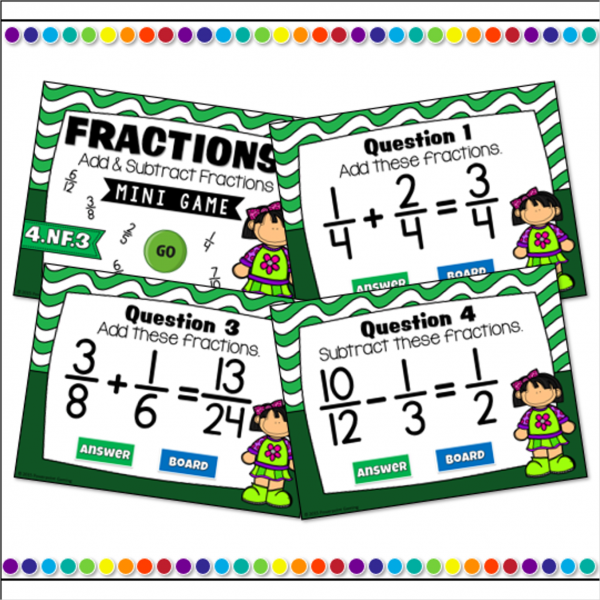 Adding and Subtracting Fractions Mini Game Set - Image 4