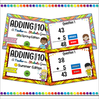 Adding within 100 Seasons Powerpoint Game Bundle