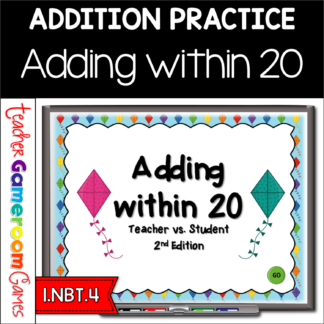 Adding within 20 with Kites Teacher vs Student Powerpoint Game