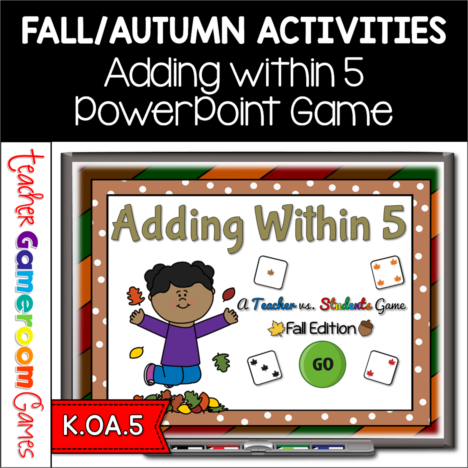 Adding Within 5 Fall Teacher Vs Student Powerpoint Game Cover