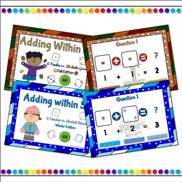 Adding within 5 Seasons Powerpoint Game Bundle - Image 3